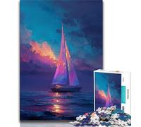 Puzzle da 1000 pezzi con pittura a olio di barche a vela per adulti e adolescenti, gioco per famiglie, antistress, sfida difficile, collezione di artisti, belle arti (50x75cm)