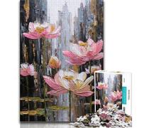 Puzzle da 1000 pezzi con pittura a olio di loto per adolescenti, giochi educativi, decorazione per la casa, collezione di artisti, belle arti (38x26cm)