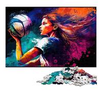 Puzzle da 1000 pezzi con pittura a olio di pallavolo per adulti, puzzle difficili per adulti, feste e decorazioni per la casa, 50x75CM/19,68x29,52 pollici.