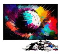 Puzzle da 1000 pezzi con pittura a olio di pallavolo per adulti, puzzle per adulti, regalo per stimolare la mente, attività educativa per adolescenti, 50x75CM / 19,68x29,52 pollici