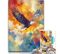 Puzzle da 1000 pezzi con pittura a olio di un'aquila, per adulti e adolescenti, giocattolo educativo intellettuale decomprimente, regali di Babbo Natale segreto, 26x38cm