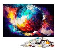 Puzzle da 1000 pezzi con pittura a olio e pallavolo, attività divertente per tutta la famiglia, sfida per il cervello, regalo perfetto per adolescenti, 50x75CM/19,68x29,52 pollici.