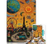 Puzzle da 1000 pezzi con pittura a olio psichedelica per adulti e adolescenti, gioco a quiz, decorazione da parete, regali unici per compleanno e Natale, 50x75cm