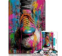 Puzzle da 1000 pezzi con pittura a olio sul tema del calcio per adolescenti, giochi educativi, decorazione per la casa, adatti per la decorazione del desktop (75x50cm)