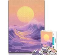 Puzzle da 1000 pezzi con pittura a olio sulla spiaggia al tramonto, per adolescenti, come regalo, gioco educativo, giocattolo, arredamento unico per la casa e regali (50x75cm)
