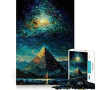Puzzle da 1000 pezzi con pittura a piramide per ragazzi, puzzle di memoria, leggero, rilassante, immagine da assemblare, (38x52cm)