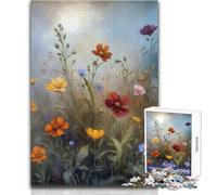 Puzzle da 1000 pezzi con pittura di un prato di fiori selvatici colorati per adolescenti, gioco di sviluppo del pensiero logico, ottimo regalo per momenti significativi, dimensioni 38x52cm