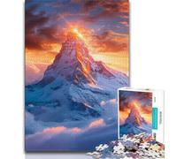 Puzzle da 1000 pezzi con pittura su montagna innevata per adulti e adolescenti, gioco stimolante, ogni pezzo è unico - gioco stimolante e divertente per tutta la famiglia (38x26cm)