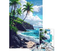 Puzzle da 1000 pezzi con pixel art dell'isola di Hawaii gioco educativo sfida per l'intelligenza giocattolo avvincente regalo di Babbo Natale segreto regalo di compleanno (dimensioni 38x52cm)
