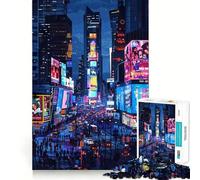 Puzzle da 1000 pezzi con pixel art di Times Square a New York, per adulti Gioco interattivo da assemblare insieme Regalo stagionale (38x52cm)