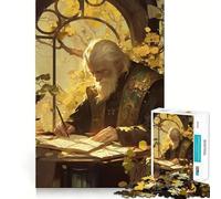 Puzzle da 1000 pezzi con poesia scritta da un poeta, per adulti, gioco di logica intelligente, silenzioso e divertente, con bordi lisci, ideale come regalo per le festività (38x26cm)