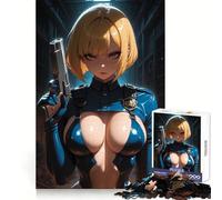 Puzzle da 1000 pezzi con poliziotto anime con pistola, ideale per adolescenti Allenamento della concentrazione, evasione rilassante, incastri precisi, regalo premuroso (38x52cm)