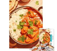 Puzzle da 1000 pezzi con pollo tikka masala e riso gioco educativo sfida di gioco ottimo regalo e giocattolo per passare il tempo durante le vacanze (dimensioni 38x26cm)