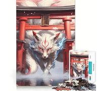 Puzzle da 1000 pezzi con porta Torii a nove code per adulti, stimola la memoria, divertente da giocare insieme, bordi precisi, regalo stagionale (50x75cm)