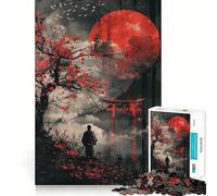 Puzzle da 1000 pezzi con porta Torii e Fuji della Luna Rossa per adolescenti, gioco di logica puro, rilassante, taglio netto, opera d'arte (38x52cm)