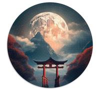 Puzzle da 1000 pezzi con porta Torii giapponese e luna, in cartone, regalo perfetto per compleanni, feste e decorazioni per la casa (67,5x67,5cm)
