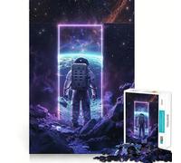 Puzzle da 1000 pezzi con portale spaziale viola neon per adolescenti, gioco cognitivo, passatempo rilassante, bordo premium, lista dei desideri di Babbo Natale (38x26cm)