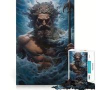 Puzzle da 1000 pezzi con Poseidone, mitologia greca, per ragazzi, gioco di logica e antistress, taglio preciso, regalo memorabile (38x26cm)