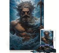 Puzzle da 1000 pezzi con Poseidone, mitologia greca, per ragazzi, gioco di logica e antistress, taglio preciso, regalo memorabile (38x26cm)