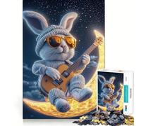 Puzzle da 1000 pezzi con poster "Coniglio e marmellata lunare", ideale per adulti Un giocattolo intelligente per tutta la famiglia Taglio preciso e raffinato Opera d'arte (38x26cm)