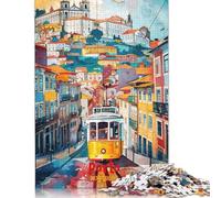 Puzzle da 1000 pezzi con poster d'arte di Porto, difficoltà per adulti, rafforza le relazioni tra i membri della famiglia (75x50 cm)