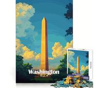 Puzzle da 1000 pezzi con poster del Monumento a Washington per adulti, ideale per migliorare la memoria, favorire la calma e il relax Taglio laser Regalo di Natale unico (50x75cm)