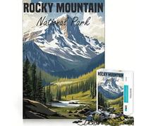 Puzzle da 1000 pezzi con poster del Parco Nazionale delle Montagne Rocciose, ideale per ragazzi, un gioco di logica e svago, con taglio liscio e un regalo speciale (38x52cm)