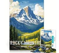 Puzzle da 1000 pezzi con poster del Parco Nazionale delle Montagne Rocciose per adolescenti, gioco per allenare la mente, rilassante, artistico, da assemblare, (50x75cm)