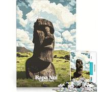 Puzzle da 1000 pezzi con poster del Parco Nazionale di Rapa Nui gioco rilassante per decomprimere la mente collezione d'artista belle arti 38x26cm
