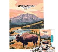 Puzzle da 1000 pezzi con poster del Parco Nazionale di Yellowstone gioco educativo e rompicapo ideale come regalo decorativo per uomini e donne (dimensioni 38x52cm)