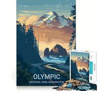 Puzzle da 1000 pezzi con poster del Parco Nazionale Olimpico,taglio perfetto,divertente gioco di risoluzione dei problemi,gioco gratuito,regalo di Natale (50x75cm)