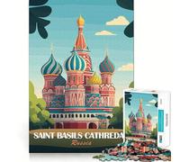 Puzzle da 1000 pezzi con poster della Cattedrale di San Basilio per adulti, ideale per il tempo libero e il relax a casa, perfetto come regalo di compleanno (50x75cm)