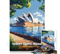 Puzzle da 1000 pezzi con poster della Sydney Opera House per adulti ideale per stimolare la memoria e creare un'atmosfera rilassante con un motivo a tema e la lista dei desideri di Babbo Natale