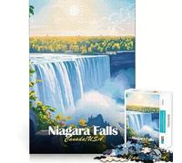 Puzzle da 1000 pezzi con poster delle Cascate del Niagara,gioco di squadra preciso e divertente per allenare la mente,momento di pace,opera d'arte natalizia (38x26cm)