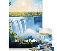 Puzzle da 1000 pezzi con poster delle Cascate del Niagara per adolescenti,ideale per allenare la memoria,per un momento di svago rilassante,con taglio perfetto e un bel regalo (50x75cm)