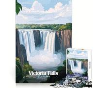 Puzzle da 1000 pezzi con poster delle Cascate Vittoria per adulti: stimolante per la mente, rilassante e divertente, con incastri precisi Regalo speciale (38x52cm)