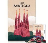 Puzzle da 1000 pezzi con poster di Barcellona per ragazzi, ideale per stimolare la creatività, divertirsi senza pensieri e ottenere bordi precisi Regalo di Natale (38x52cm)