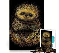 Puzzle da 1000 pezzi con poster di bradipo nero e oro per adolescenti, gioco stimolante per la mente, divertimento tranquillo, taglio preciso, regalo di Natale 38x52cm