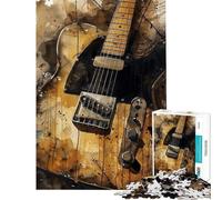 Puzzle da 1000 pezzi con poster di chitarra single coil gioco rilassante assemblaggio di modelli compleanno e Natale (dimensioni 38x26cm)