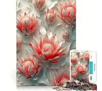 Puzzle da 1000 pezzi con poster di fiori di protea per adulti ideale per stimolare la memoria e creare un'atmosfera rilassante con un motivo che fa da sfondo alla lista dei desideri di Babbo Natale