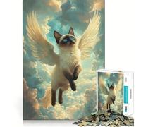 Puzzle da 1000 pezzi con poster di gatto siamese per adolescenti, ideale per migliorare la memoria e il tempo libero Pezzo unico con motivo Babbo Natale 38x26cm