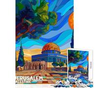 Puzzle da 1000 pezzi con poster di Gerusalemme e Palestina ideale per divertirsi in casa passare il tempo decorare la casa e migliorare l'amore tra le coppie (52x38cm)