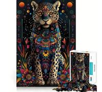 Puzzle da 1000 pezzi con poster di giaguaro decorato, ideale per adulti Gioco di logica, relax e divertimento Opera d'arte dai bordi netti (38x26cm)