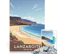 Puzzle da 1000 pezzi con poster di Lanzarote, gioco educativo, decorazione perfetta, compleanno e Natale 38x52cm