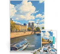 Puzzle da 1000 pezzi con poster di Notre Dame a Parigi, gioco per tutta la famiglia, divertente e spiritoso, compleanno e Natale 50x75cm