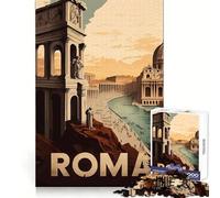 Puzzle da 1000 pezzi con poster di Roma per adolescenti,esercizio mentale,rilassante e divertente,ideale per le vacanze (50x75cm)
