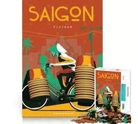 Puzzle da 1000 pezzi con poster di Saigon,Vietnam,taglio preciso,gioco stimolante per la mente,rilassante,decorazione natalizia (50x75cm)