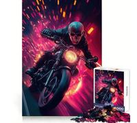 Puzzle da 1000 pezzi con poster di Skull Rider per adolescenti, gioco stimolante e divertente, taglio preciso, regalo di Natale 38x26cm