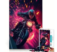 Puzzle da 1000 pezzi con poster di Skull Rider per adolescenti, ideale per migliorare la memoria e il tempo libero Pezzo unico con motivo Babbo Natale 50x75cm