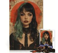 Puzzle da 1000 pezzi con poster di una giovane ragazza gotica ideale per lo sviluppo delle capacità cognitive perfetto per il relax e il tempo libero con chiusura a scatto Regalo di Natale chic